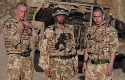 Ben Batt as Peter MacShane, Mackenzie Crook as Lance Corporal Alan Buckley and Benjamin Smith as Frankie Nash
