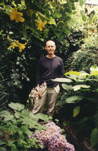 Terry Davies in the garden